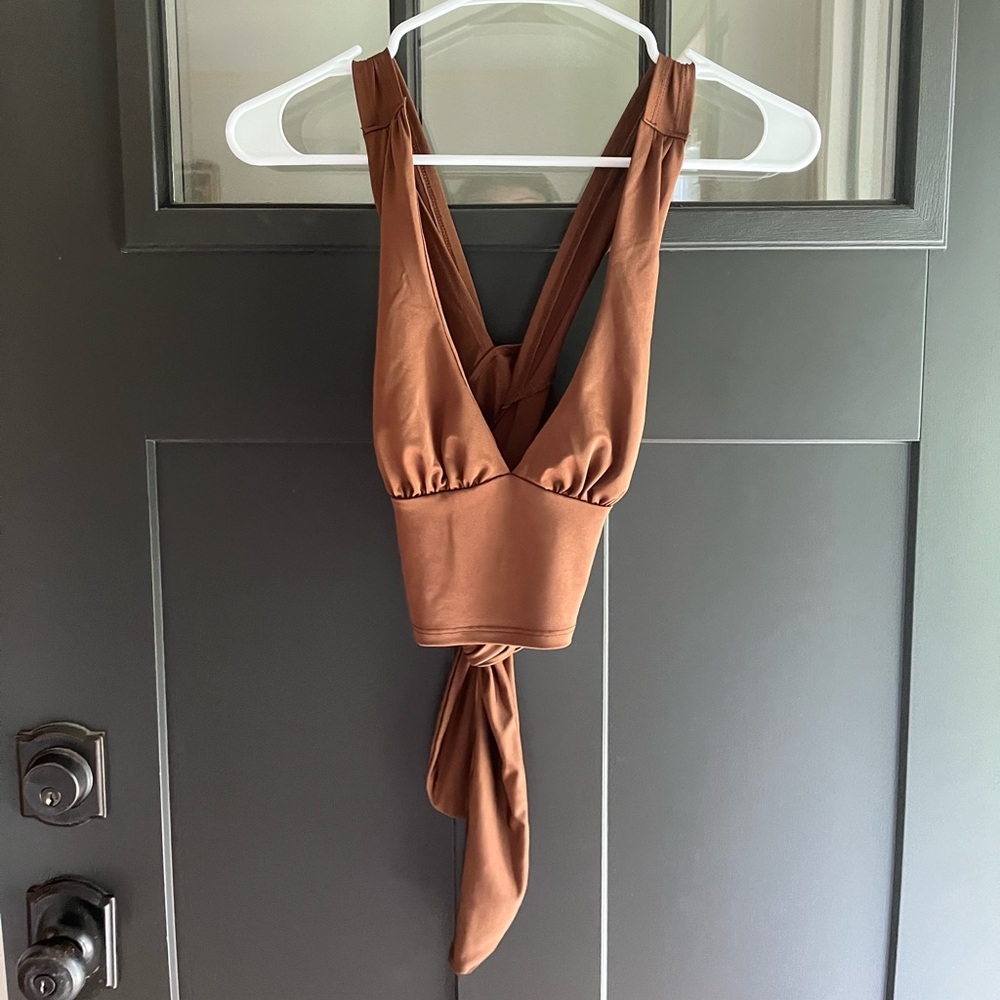 Urban Outfitters, size small, brown silk party shirt